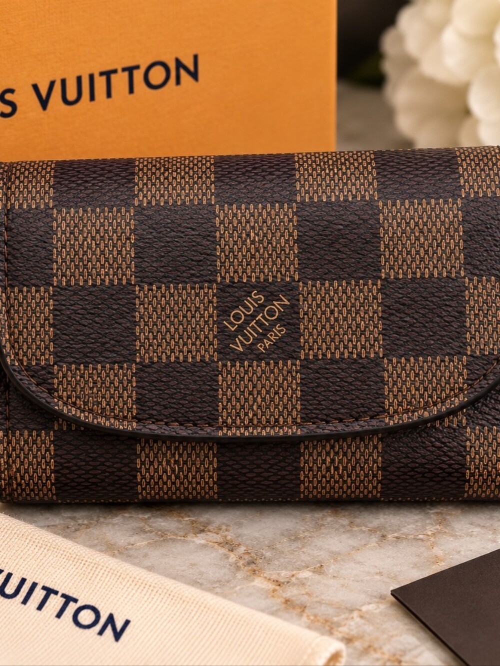 Louis Vuitton Brown Damier Canvas Small Wallet